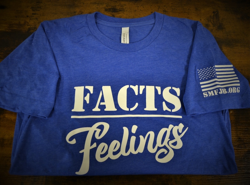 Men's Facts Over Feelings T-shirt (BLUE and RED)